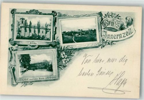 94548 W8351 Innernzell 1899 - Gasthaus Bruner Kirche