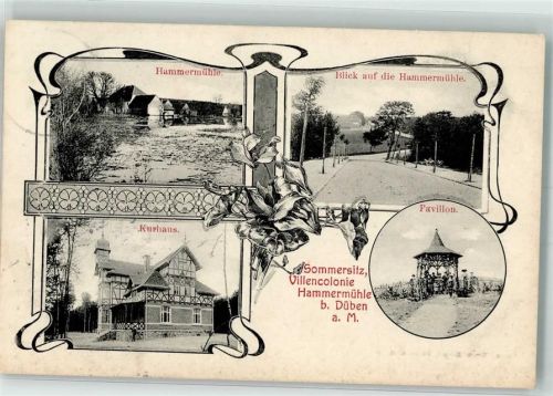 Bad Düben 1907 Hammermühle Kurhaus Pavillon Sommersitz Villenkolonie