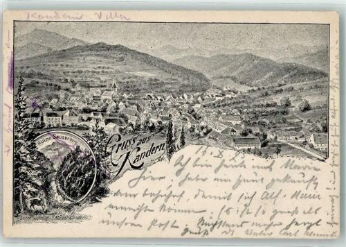 Kandern 1895 Ruine Sausenburg Vorläufer