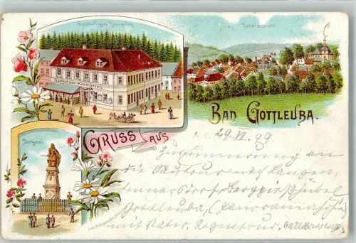 Bad Gottleuba 1899 Gasthaus Zum Kronprinz Denkmal