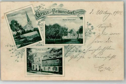 09212 O9101 Bräunsdorf b Chemnitz, Sachs 1905 - Gasthaus Bräunsdorf Gasthaus Knöfler