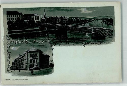 66111 W6600 Saarbrücken Lithographie Bergwek-Direktion Saarbrücke
