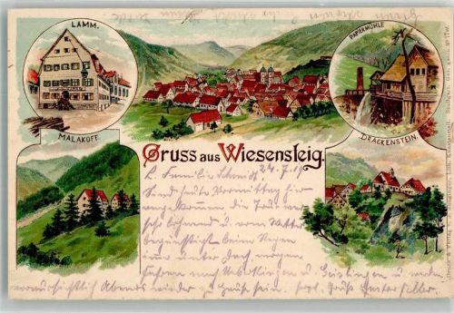 Wiesensteig 1919 Gasthaus Lamm Malakoff Papiermühle Drackenstein