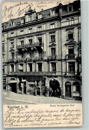 60308 W6000 Frankfurt am Main 1905 Foto AK Hotel Stuttgarter Hof