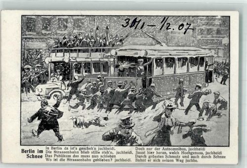 Berlin, unsortiert 1907 Berlin im Schnee 1907 Straßenbahnen Gedicht