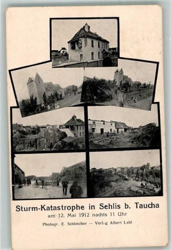 Sehlis 1923 Sturm-Katastrophe in Sehlis 12. Mai 1912 Zerstörte Gebäude Inflationsporto