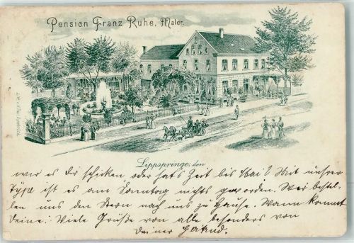 Bad Lippspringe 1908 Pension Ruhe Zeichnung