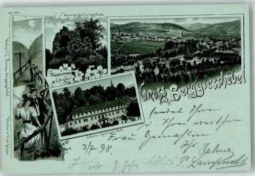 Berggiesshübel 1898 Paare Johann-Georgen-Bad Ruine Gergdorf Mondschein