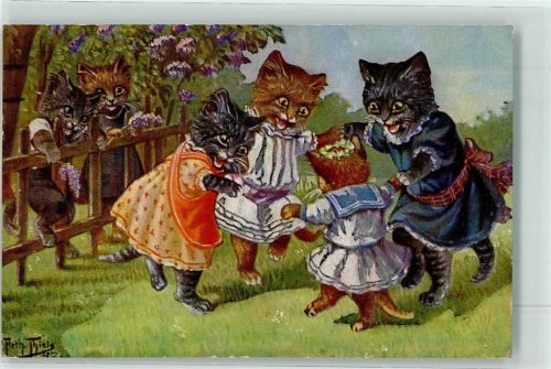 Katze vermenschlicht Ringelreigen TSN serie 1988 AK Thiele, Arthur 1928