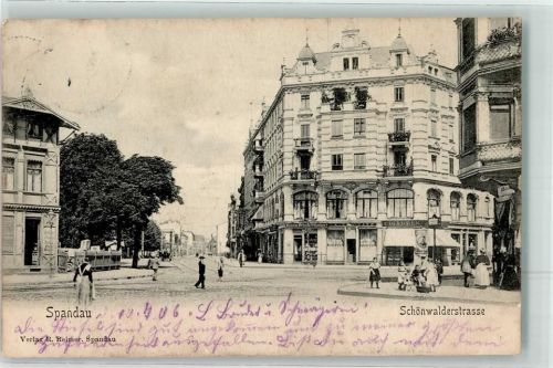 10115 W1000 Spandau 1906 - Schönwalderstraße Litfaßsäule Cigarren-Handlung