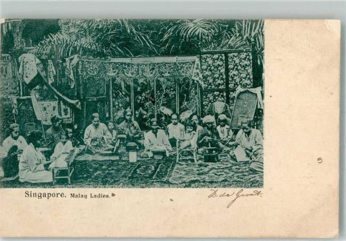 Singapore 1903 Foto AK Tracht Malay Ladies