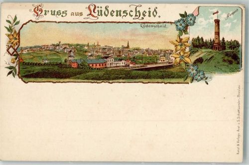 58507 W5880 Lüdenscheid Lithographie Howert-Aussichtsturm