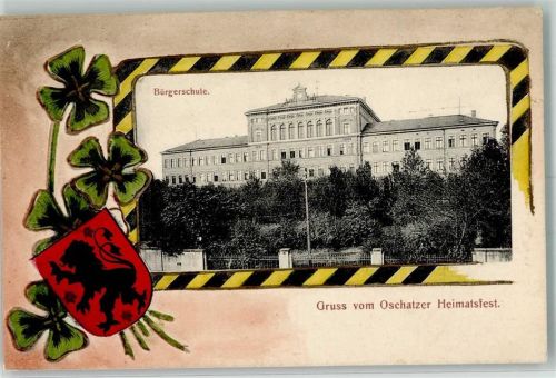 Oschatz Oschatzer Heimatfest Kleeblätter Stadtwappen Bürgerschule