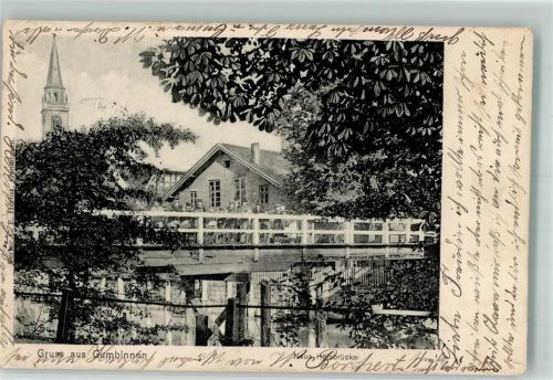 Gumbinnen 1905 Neue Holzbrücke