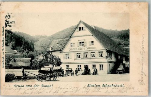 Schenkenzell 1899 Gasthaus zur Sonne Kutschwagen