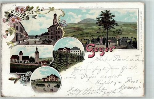 Geyer 1897 Markt König Albert Plateau Walthershöhe Laurentius-Kirche Bahnhof