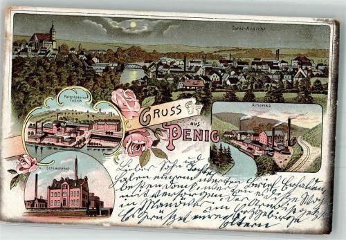 Penig 1905 Amerika Schlachthof Patentpapier-Fabrik Rosen
