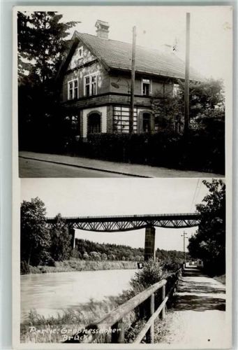 82049 W8023 Großhesselohe , Isartal Foto AK Brücke