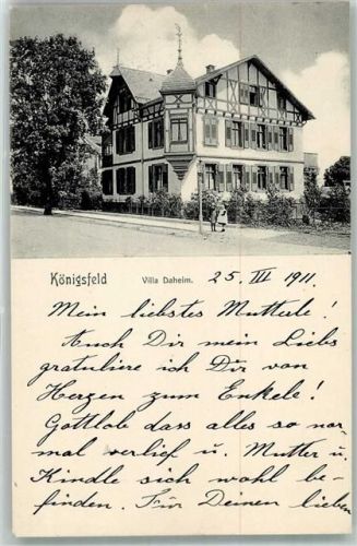 Königsfeld 1911 Villa Daheim Nachporto