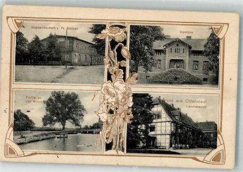 Oldenstadt 1911 Landratsamt Gasthaus Stelzer An der Mühle Domäne