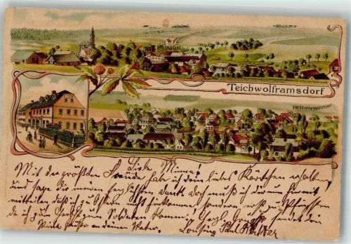 Teichwolframsdorf 1905 Lithographie