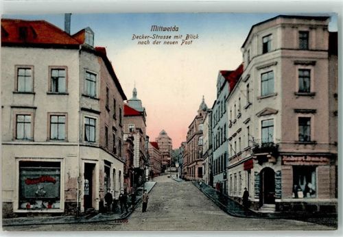 Mittweida Decker-Straße mit Blick nach der neuen Post