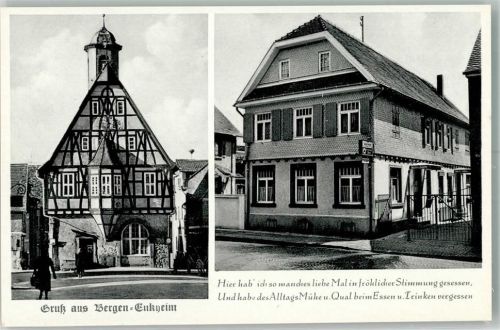 Bergen-Enkheim Gasthaus zum Schützenhof Fachwerk Zweizeiler
