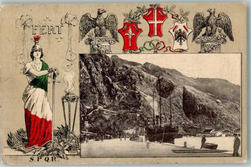 Roma 1915 Ort lt. Stempel Hafen Wappen Propaganda WK I