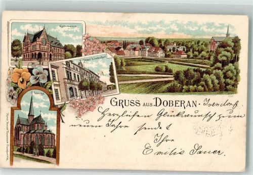 Bad Doberan 1898 Hotel Lindenhof Gymnasium