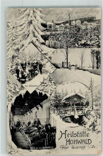 Hohwald 1918 Heilstätte Hohwald Wasserfall Mühle Liegehalle Einfahrt Winter Stempel Vereinslazarett
