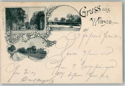 Winsen 1898 Dorfstraße Feldweg Aller