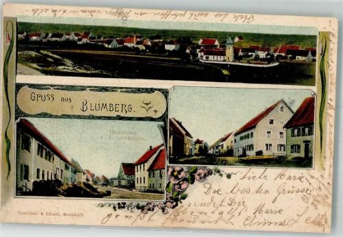 Blumberg 1908 Handlung Greitmann Bahnpost Waldshut-Immendingen Zug 1741