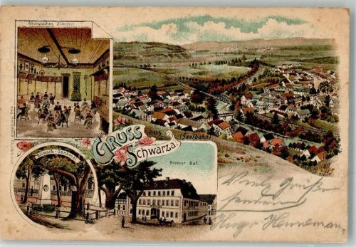 Schwarza 1899 Gasthaus Bremer Hof Bismarck Denkmal
