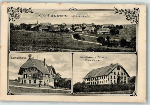 Tiefenhäusern 1913 Schulhaus Gasthaus zum Rössle Max Ebner