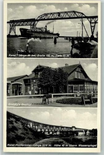Hochdonn Gasthaus "Zur Weltecke" Kanal Frachter Kanal-Hochbrücke