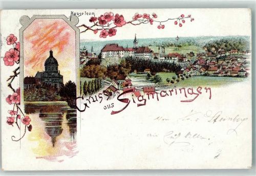 72488 W7480 Sigmaringen 1897 Lithographie Mauseleum Schloß Sigmaringen