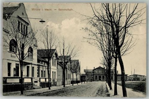 17252 O2083 Mirow , Meckl 1912 - Bahnhofstrasse Gasthaus zum Bahnhof Bahnhof