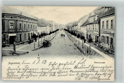 Angermünde 1903 Rosenstrasse Friseur Lange