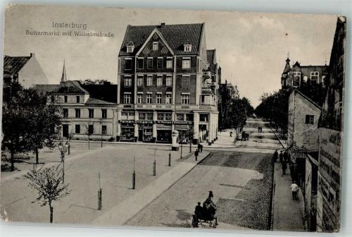 Insterburg 1917 Geschäft Falken Drogerie Litfaßsäule Buttermarkt Wilhelmstrasse Feldpost WK I