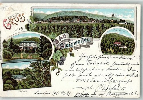 Gleisweiler 1897 Gasthaus Felsenkeller Kurhaus