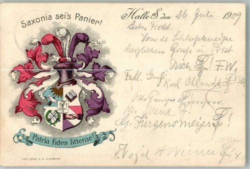 Halle 1909 Patria fides litterae , Saxonia