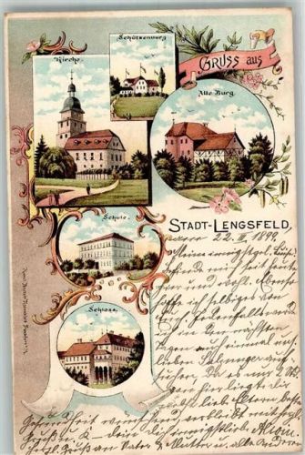 Stadtlengsfeld 1899 Schloss Alte Burg Gasthaus Schützenburg Schule