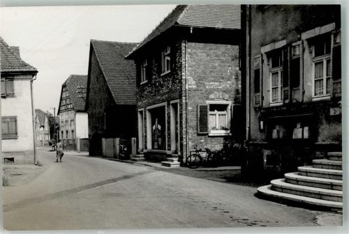 77975 W7636 Ringsheim Foto AK Dorfstraße Bäckerei-Conditorei Bosel Fahrrad Ort handschriftlich