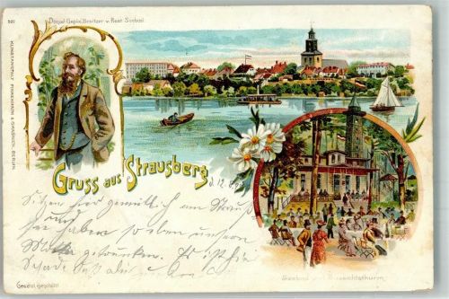 Strausberg 1898 Seebad u. Aussichtsturm