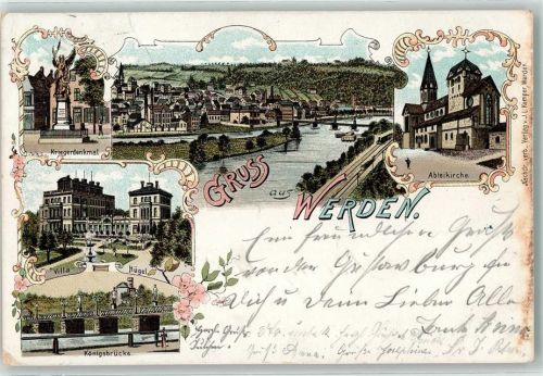 Werden Kriegerdenkmal Abteikirche Villa Hügel Königsbrücke