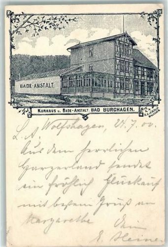 Burghagen 1900 Kurhaus Bade Anstalt Vorläufer