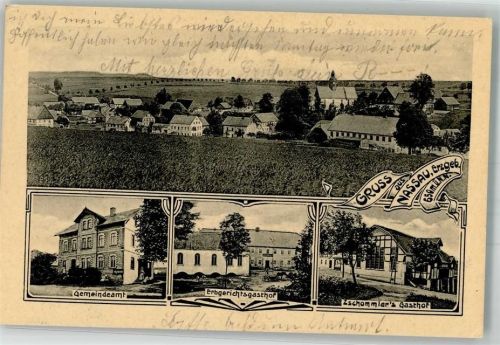 09623 O9201 Nassau b Freiberg, Sachs - Gemeindeamt Gasthaus zum Erbgericht Gasthaus Zschommler