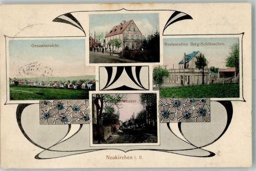 Neukirchen 1902 Gasthaus Berg-Schlößchen Bahnpost Chemnitz