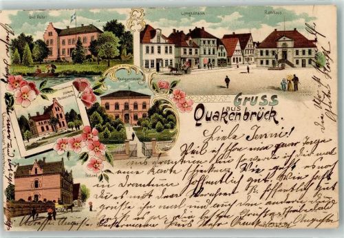 Quakenbrück 1900 Gut Vehr Langestraße Rathaus Höhere Töchterschule Postamt Realgymnasium