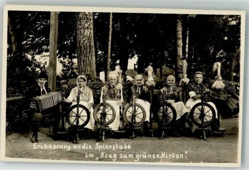 Bad Flinsberg Tracht Spinnstube Spinnrad Gasthaus Krug zum grünen Hirten